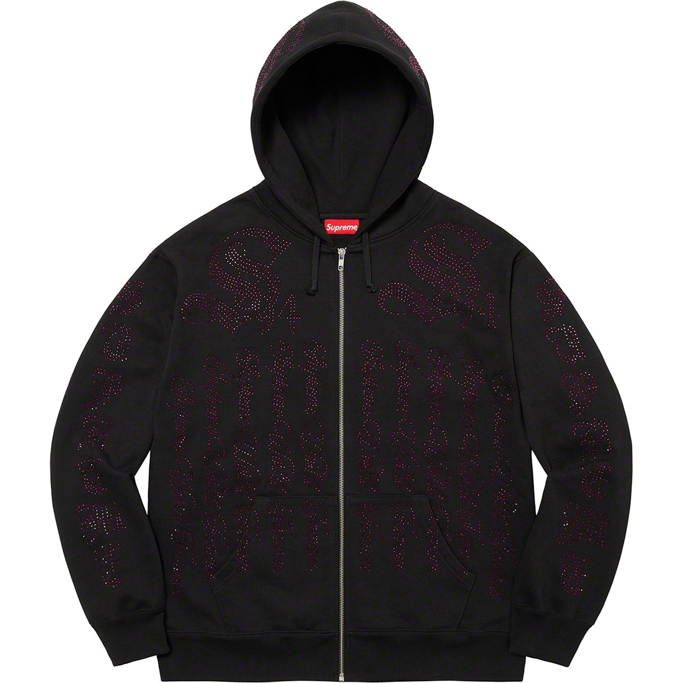 Rhinestone Zip Up Hooded Sweatshirt view 12